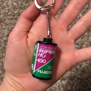 Fujicolor film canister keychain